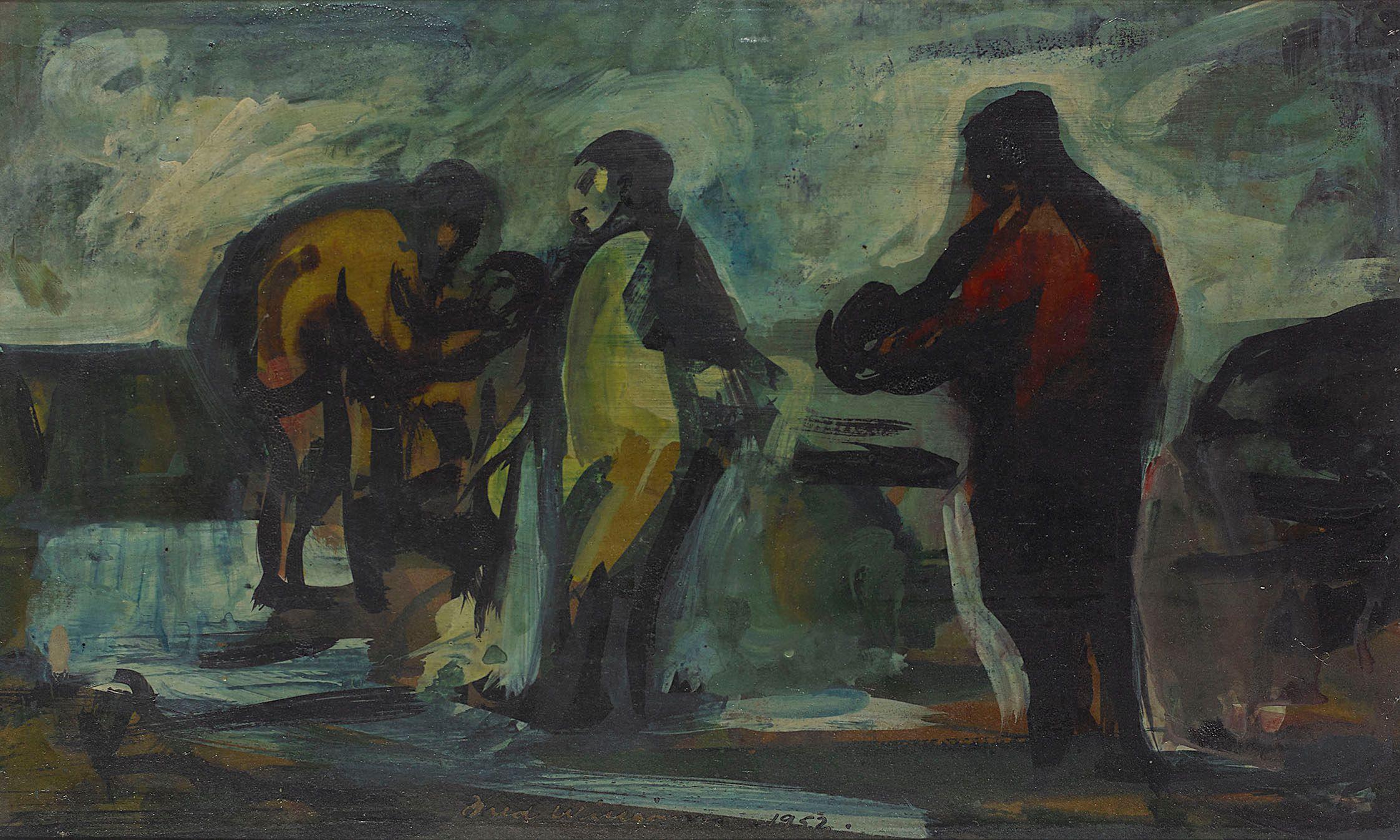 Fred Williams - Untitled (Three Figures on an English Beach), 1952