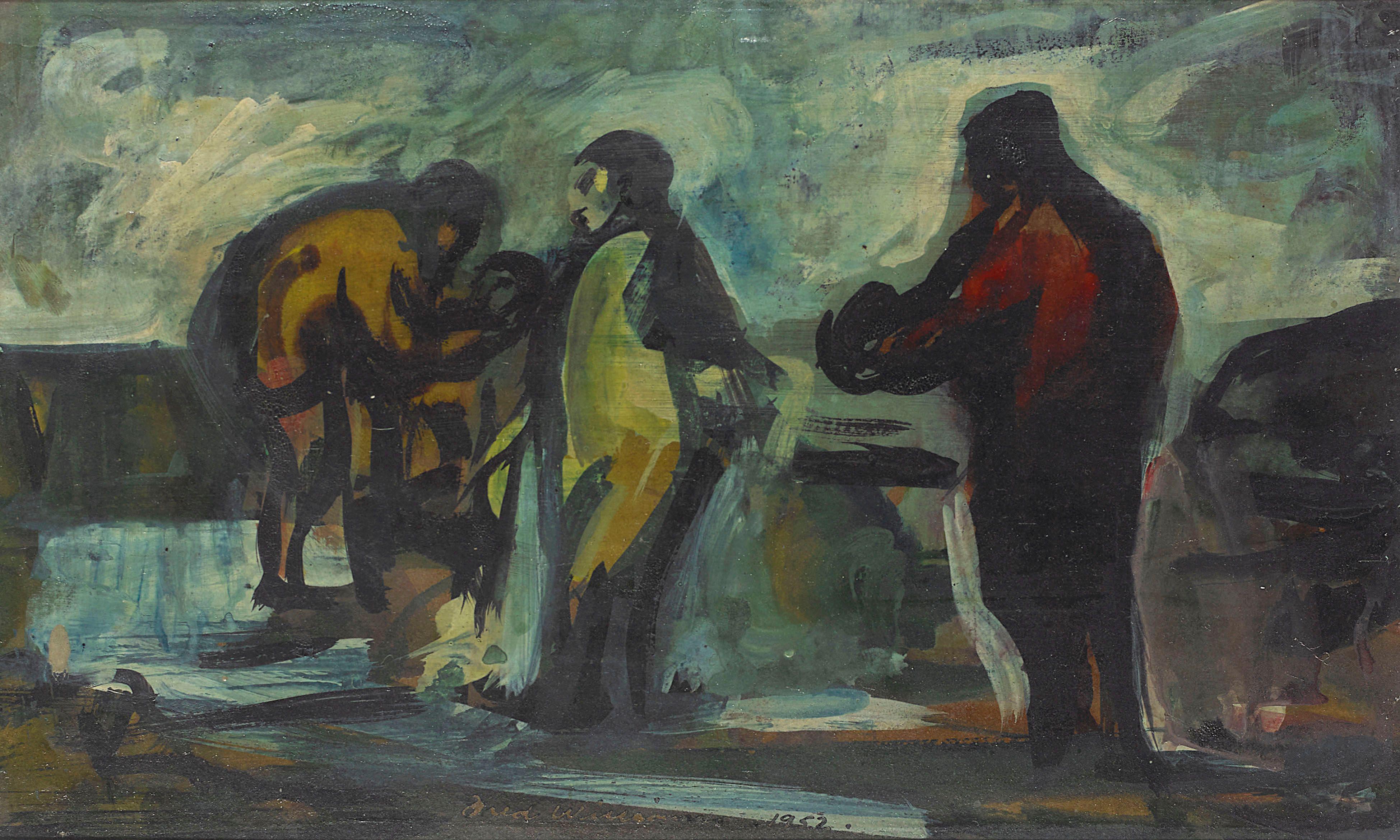 Fred Williams - Untitled (Three Figures on an English Beach), 1952