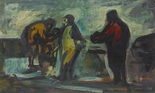 Fred Williams - Untitled (Three Figures on an English Beach), 1952