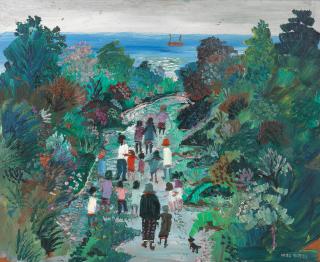 Fred Yates - Lane with figures