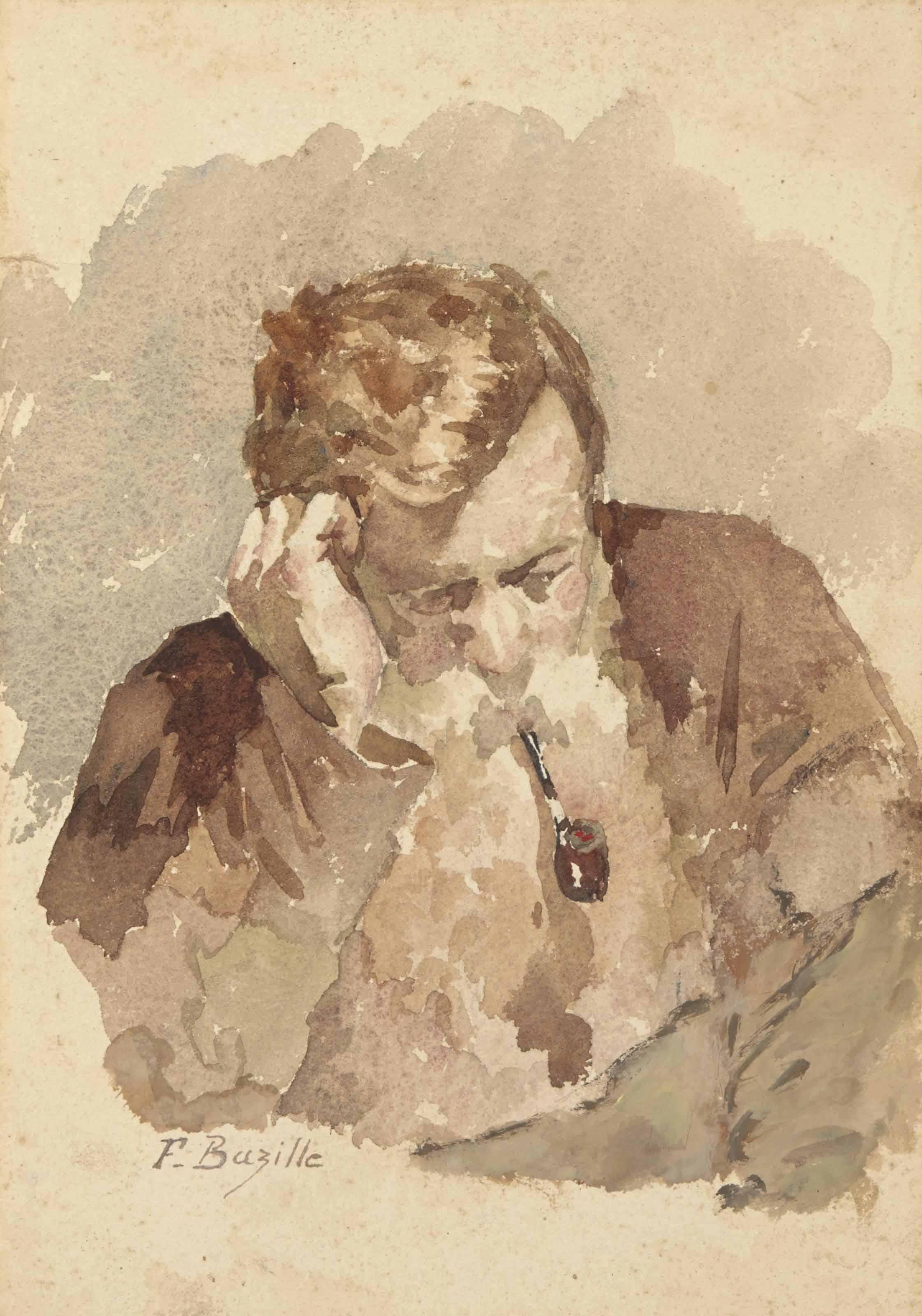 Frédéric Bazille - L\'homme à la pipe
