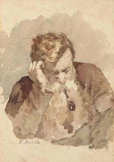 Frédéric Bazille - L\'homme à la pipe