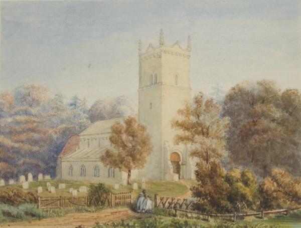 Frederic Bourgeois De Mercey - Vue d\'une église en Angleterre