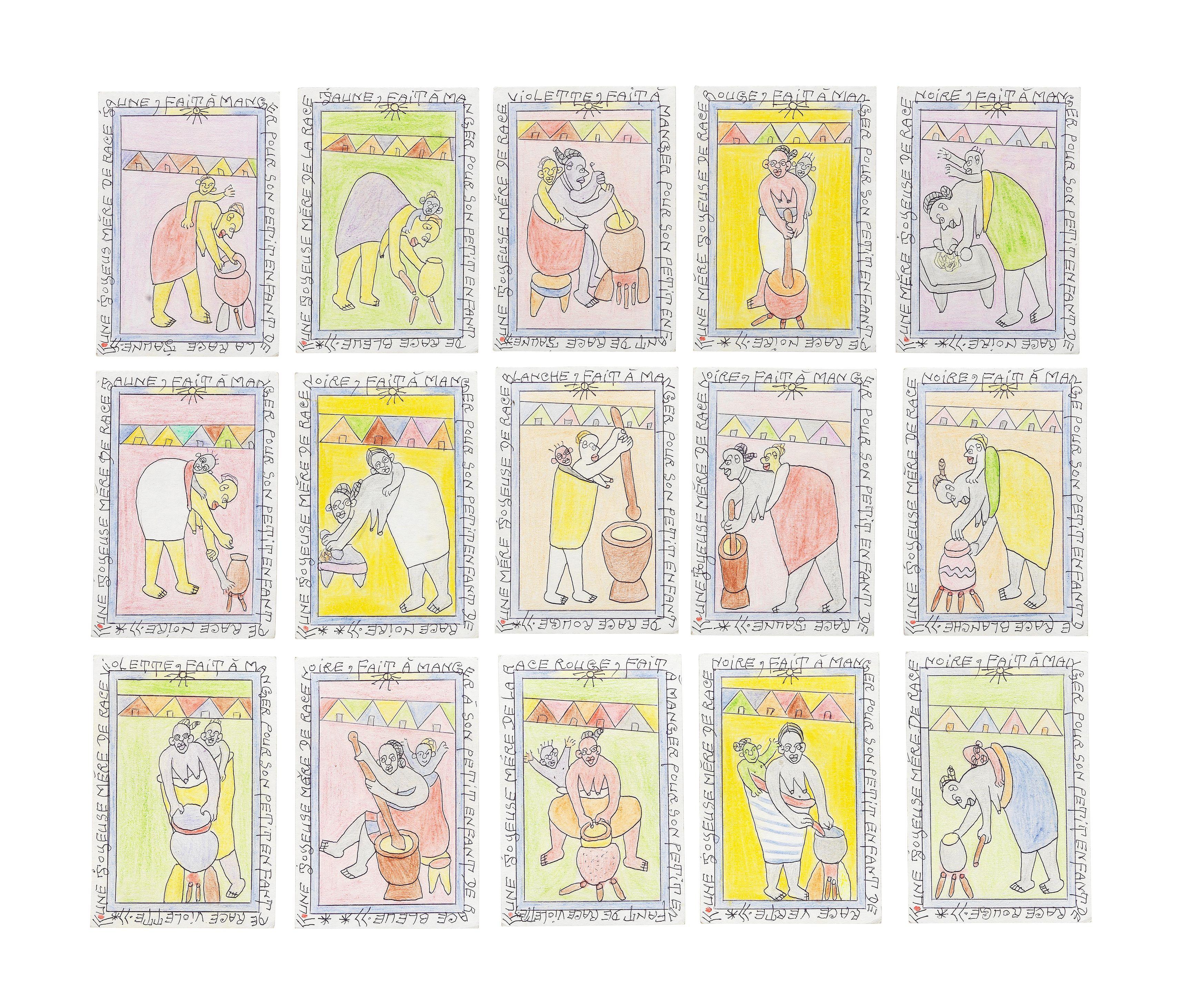 Frédéric Bruly Bouabrè - Joyeuse mere de race de coleur de l\'arc-en-ciel