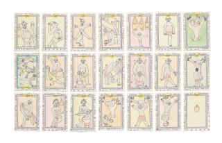 Frédéric Bruly Bouabrè - La Legence de Zignonkplebhlo (21) 16 x 11cm (6 5/16 x 4 5/16in) each.