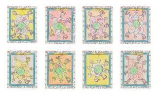 Frédéric Bruly Bouabrè - Thirteen illustrations: from the series \'L\'Humanité: peuplant la terre\' (8) & \'L\'Art Traditionnel Africa\' (5)