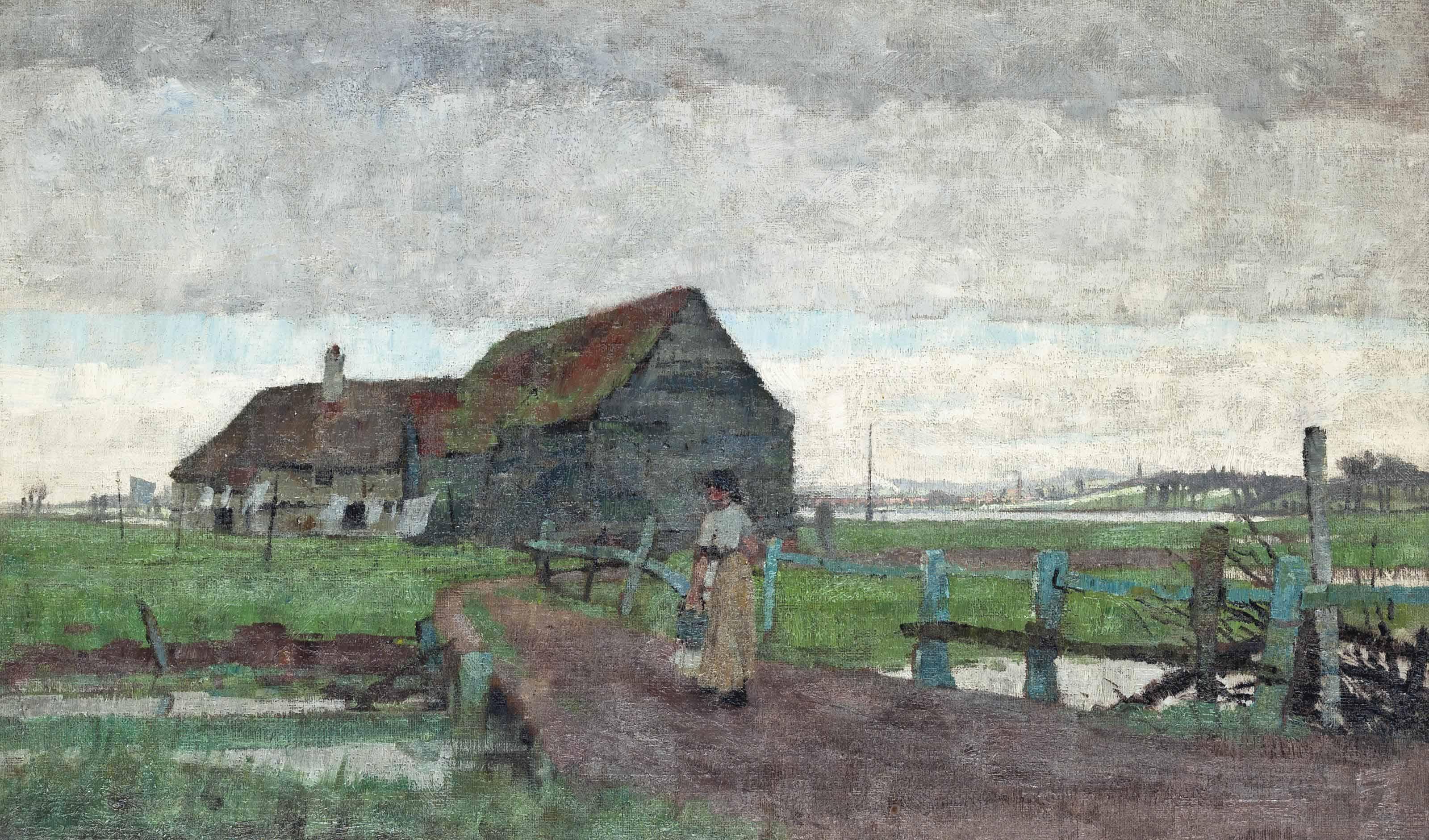 Frederic Cayley Robinson, A.R.A., R.W.S., R.O.I., - A pastoral landscape