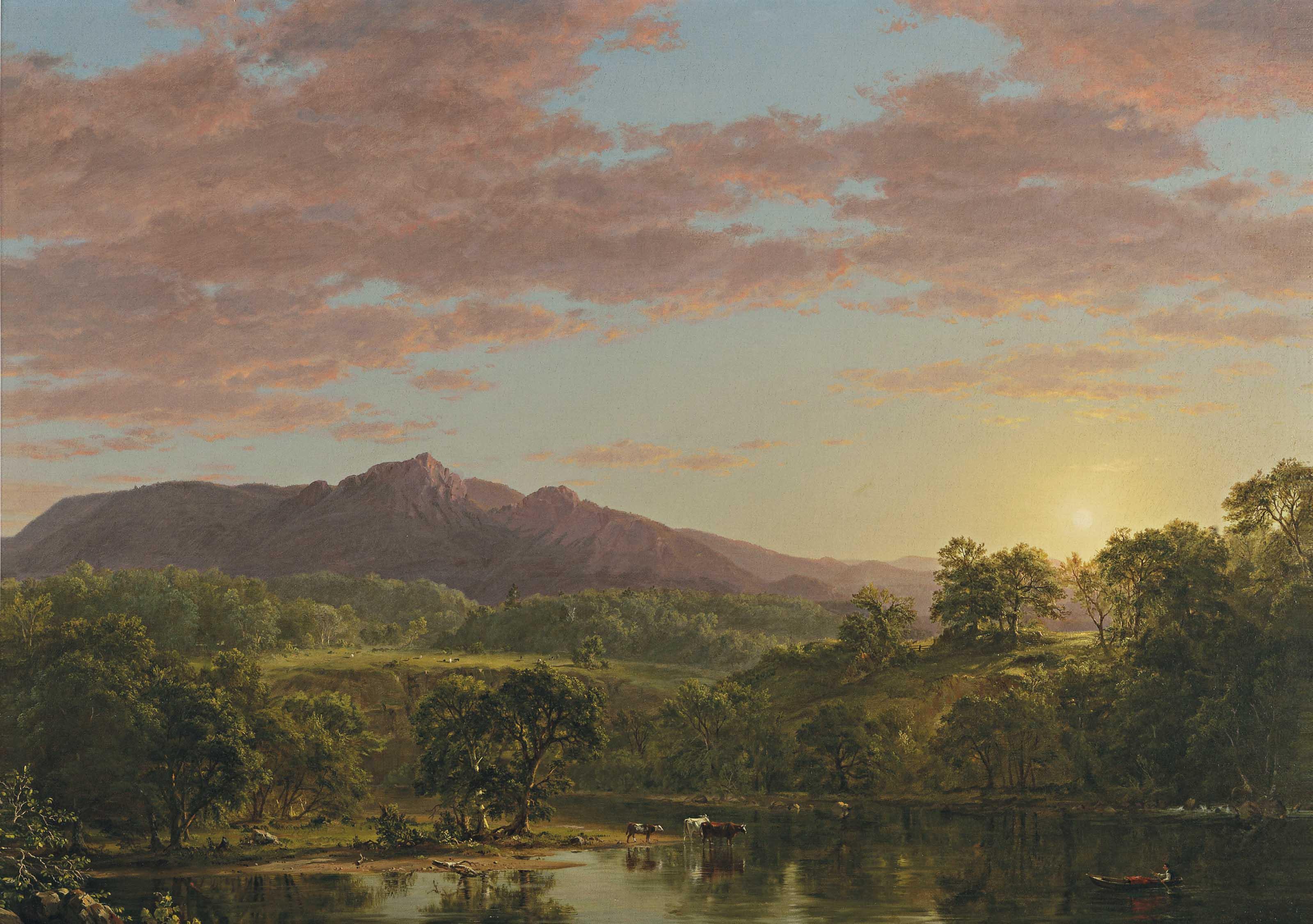 Frederic Edwin Church - A New England Lake