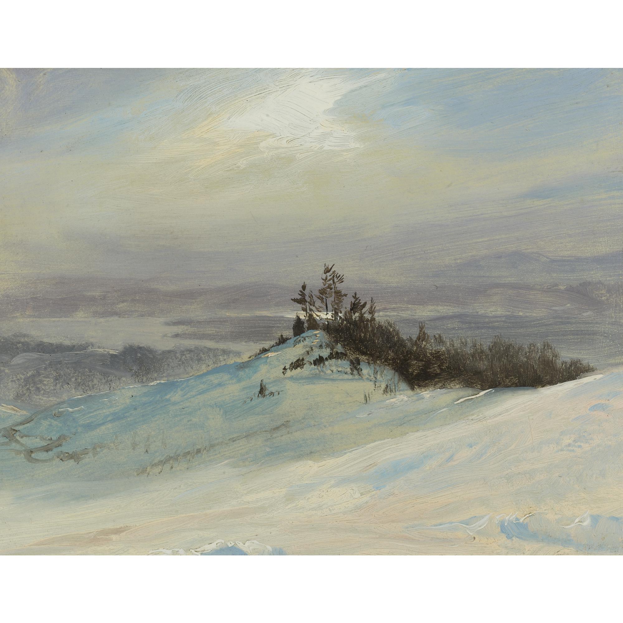 Frederic Edwin Church - Winter On The Hudson River Near Catskill, New York