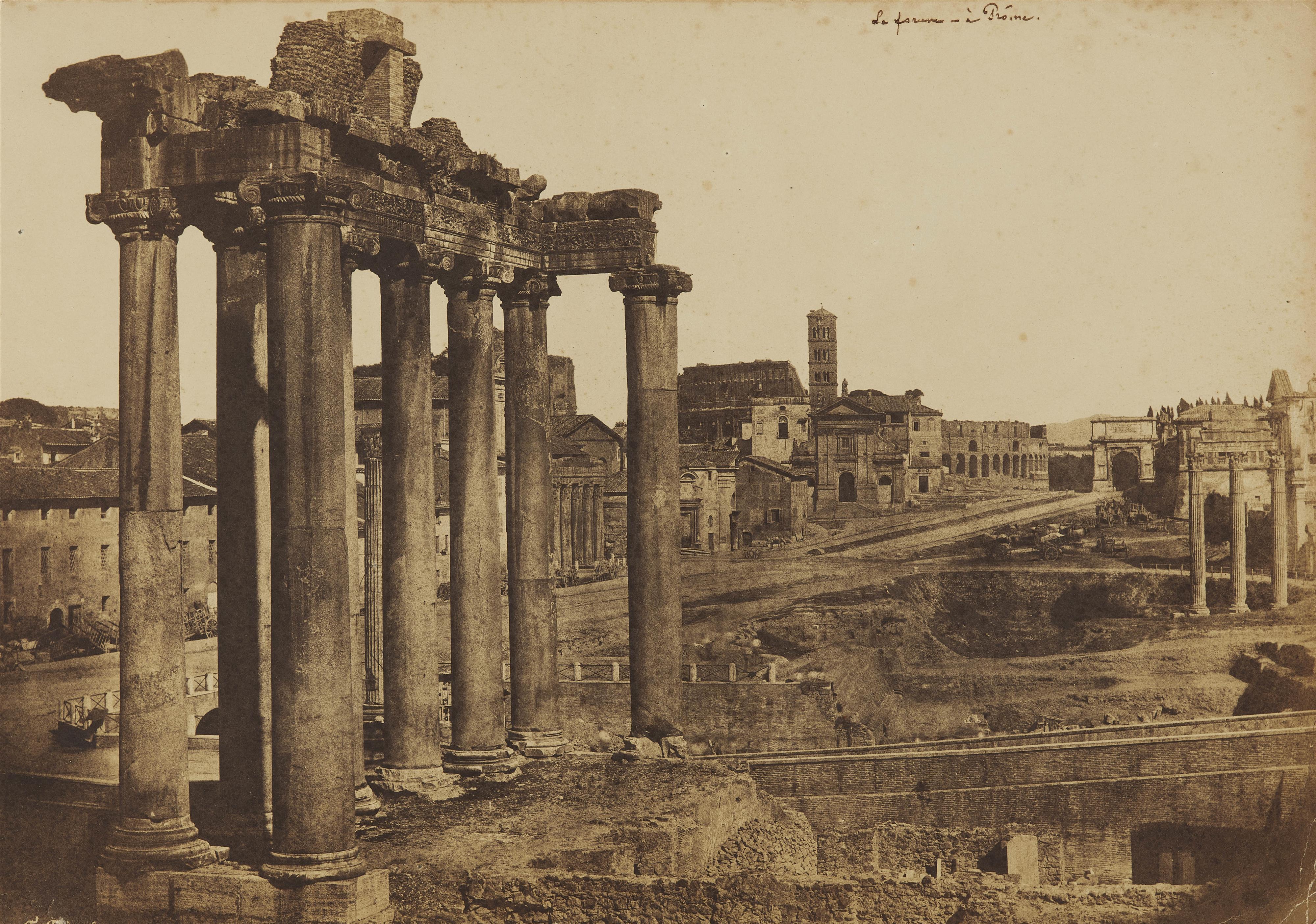 Frédéric Flachéron - Tempel des Saturn, Forum Romanum