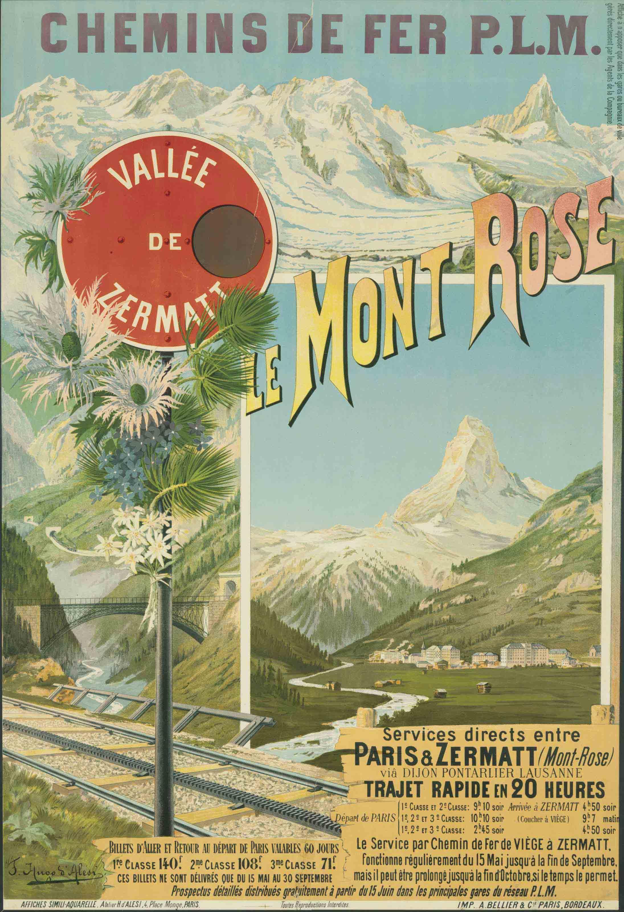 Frederic Hugo D\'Alesi - Vallée de Zermatt, Le Mont Rose