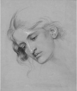 Frederic James Shields, A.R.W.S. - Head study of a young girl