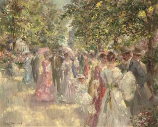 Frederic John Lloyd Strevens - The garden party