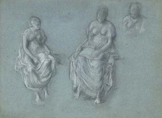 Frederic, Lord Leighton, P.R.A., R.W.S. - A study for \'Cleobolos instructing his daughter Cleoboline\'