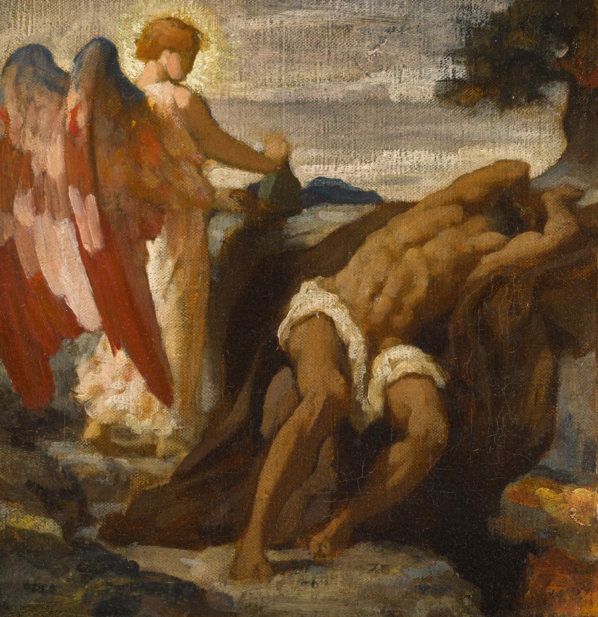 Frederic, Lord Leighton, P.R.A., R.W.S - Study for Elijah in the Wilderness