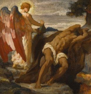 Frederic, Lord Leighton, P.R.A., R.W.S - Study for Elijah in the Wilderness