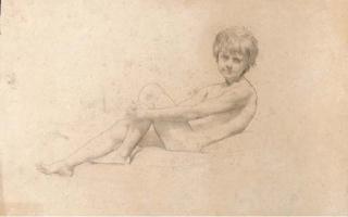 Frederic, Lord Leighton, P.R.A., R.W.S. - Study of a young boy