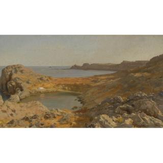 Frederic, Lord Leighton, P.R.A. - St Paul\'S Bay At Lindos, Rhodes