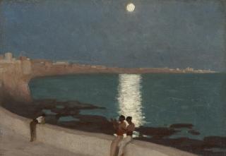 Frederic, Lord Leighton, P.R.A. - The Bay of Cadiz - Moonlight