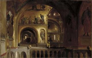 Frederic, Lord Leighton, P.R.A. - The Interior of St Mark\'s, Venice