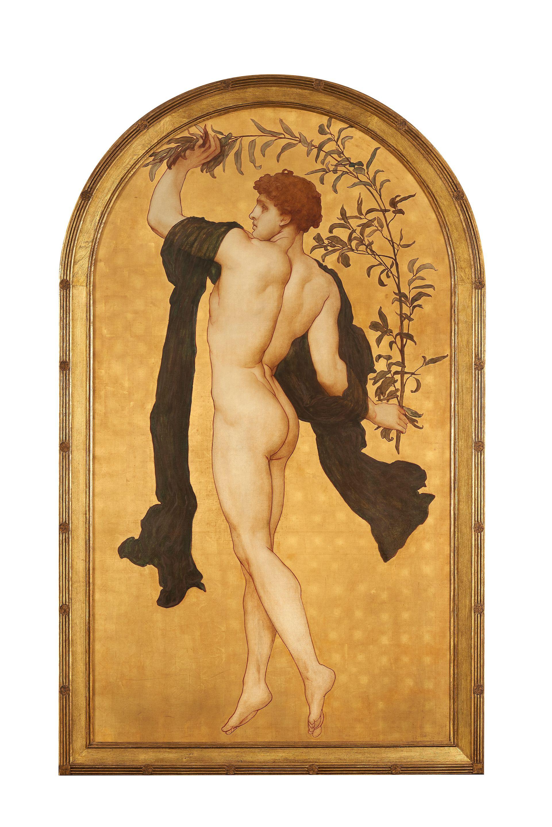 Frederic, Lord Leighton, PRA - Dancing athlete with an olive branch