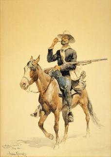 Frederic Remington - A Mounted Infantryman