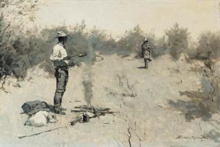 Frederic Remington - Hello, Jose! (Unexpected Guest)