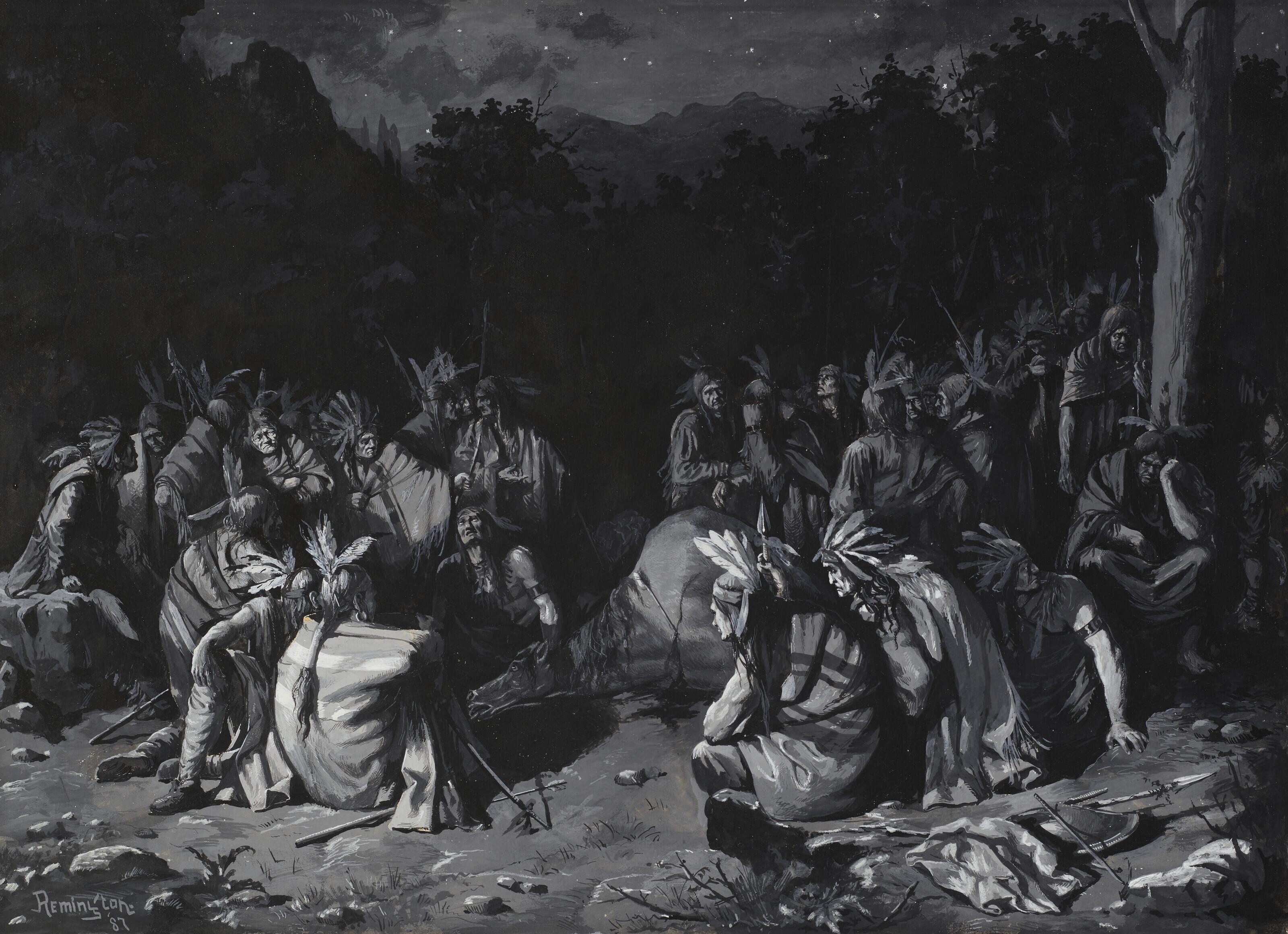 Frederic Remington - Indian Gathering