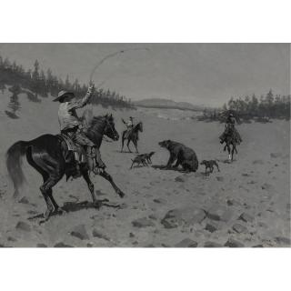 Frederic Remington - The Bear At Bay (Roping A Grizzly)