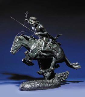 Frederic Remington - \'The Cheyenne,\' A Bronze Equestrian Group