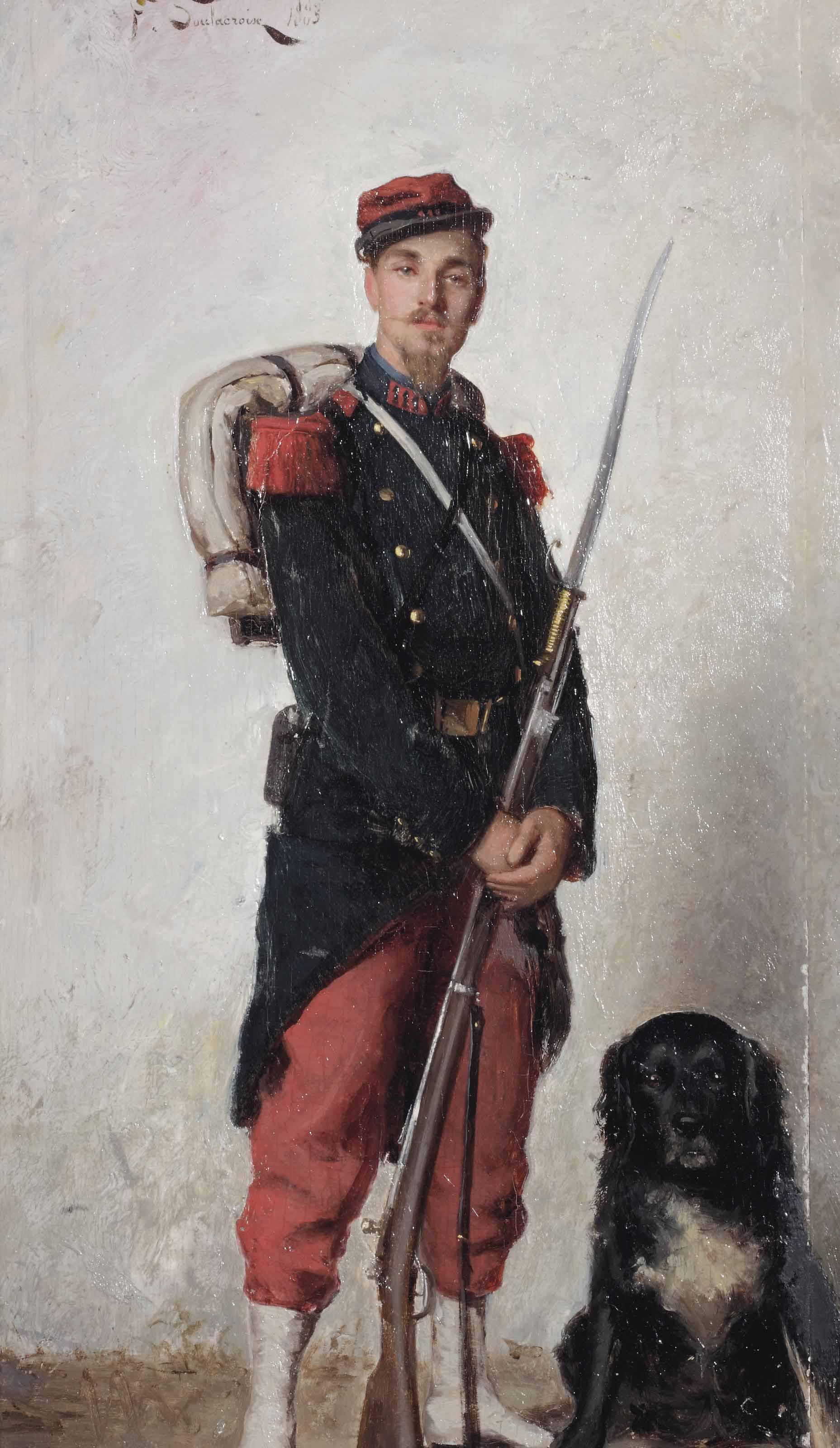 Frédéric Soulacroix - A soldier with his dog