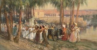 Frederick Arthur Bridgman - American an Egyptian Procession