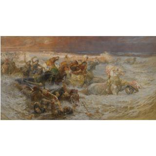 Frederick Arthur Bridgman - American pharaoh And His Army Engulfed By The Red Sea