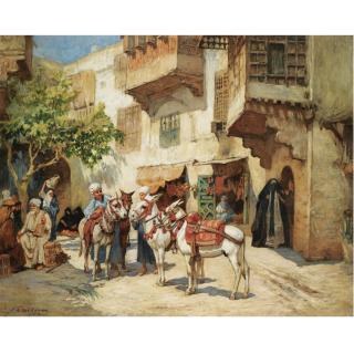 Frederick Arthur Bridgman - American The Market Square
