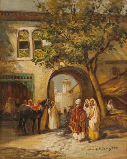 Frederick Arthur Bridgman - Araber in einem Hof