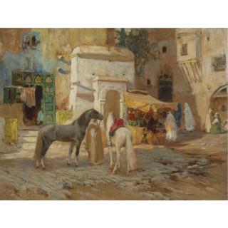 Frederick Arthur Bridgman - At Rest Outside The City Walls