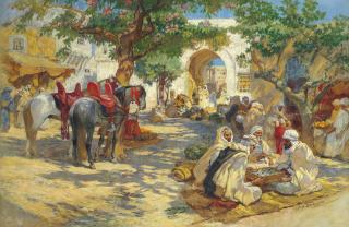 Frederick Arthur Bridgman - Chess Players, Biskra