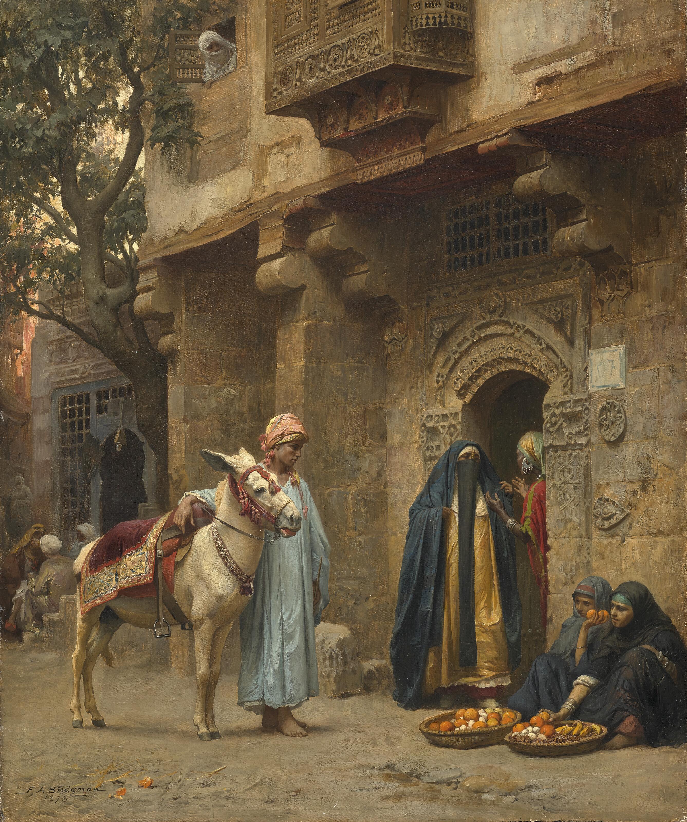 Frederick Arthur Bridgman - Femmes arabes devant une porte