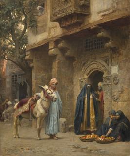 Frederick Arthur Bridgman - Femmes arabes devant une porte