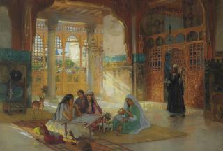 Frederick Arthur Bridgman - Interieur d\'un palais Arabe