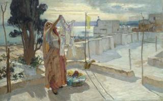 Frederick Arthur Bridgman - On The Terrace, Medina, Marrakesh