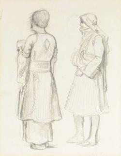 Frederick Arthur Bridgman - Study of An Arab And An Arnaute Chief