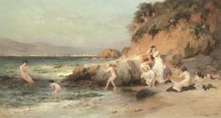 Frederick Arthur Bridgman - The Bathing Beauties