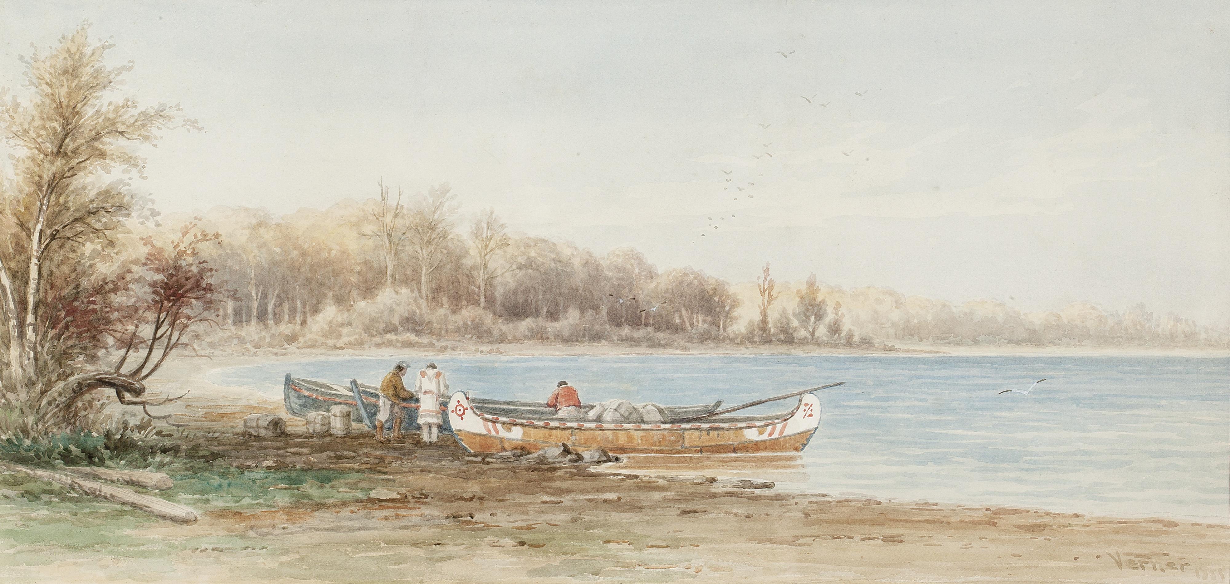 Frederick Arthur Verner - Canoes And Trappers