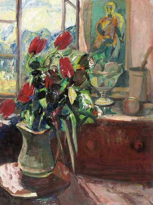 Frederick B. Serger - Red tulips