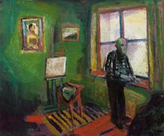 Frederick B. Serger - The artist in his studio