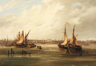 Frederick Calvert - Shipping in a busy port