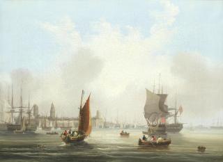 Frederick Calvert - Shipping Off A Fortified City