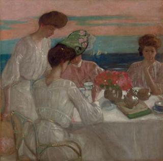 Frederick Carl Frieseke - Afternoon Tea on the Terrace