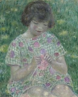 Frederick Carl Frieseke - Child Knitting